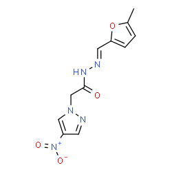 1H-Pyrazole-1-aceticacid,4-nitro-,[(5-methyl-2-furanyl)methylene]hydrazide(9CI)结构式