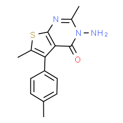 3-Amino-2,6-dimethyl-5-(4-methylphenyl)thieno[2,3-d]pyrimidin-4(3H)-one结构式