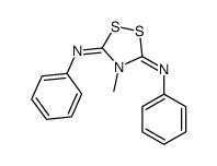 4-methyl-3-N,5-N-diphenyl-1,2,4-dithiazolidine-3,5-diimine结构式