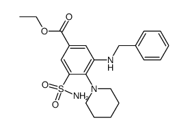 ethyl 3-benzyl-amino-4-piperidino-5-sulphamyl-benzoate结构式