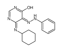 6-(cyclohexylamino)-5-(phenylhydrazinylidene)pyrimidin-4-one结构式