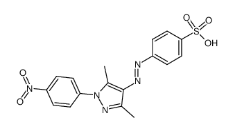 4-[3,5-dimethyl-1-(4-nitro-phenyl)-1H-pyrazol-4-ylazo]-benzenesulfonic acid结构式