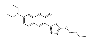 3-(5-butoxy-[1,3,4]thiadiazol-2-yl)-7-diethylamino-chromen-2-one结构式