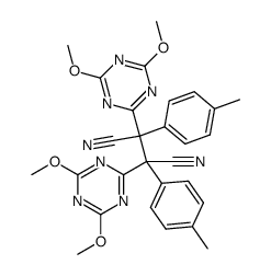 2,3-bis-(4,6-dimethoxy-[1,3,5]triazin-2-yl)-2,3-di-p-tolyl-succinonitrile结构式