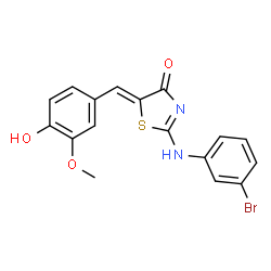 (2E,5Z)-2-[(3-bromophenyl)imino]-5-(4-hydroxy-3-methoxybenzylidene)-1,3-thiazolidin-4-one picture