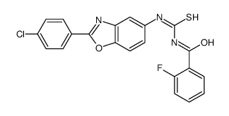 N-[[2-(4-chlorophenyl)-1,3-benzoxazol-5-yl]carbamothioyl]-2-fluorobenzamide Structure