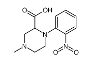 4-methyl-1-(2-nitrophenyl)piperazine-2-carboxylic acid Structure