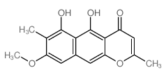 4H-Naphtho[2,3-b]pyran-4-one,5,6-dihydroxy-8-methoxy-2,9-dimethyl- structure