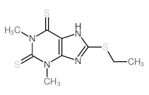 8-(Ethylthio)-1,3-dimethyl-3,9-dihydro-1H-purine-2,6-dithione结构式