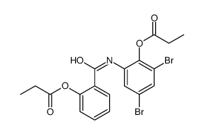 [2-[(3,5-dibromo-2-propanoyloxyphenyl)carbamoyl]phenyl] propanoate结构式