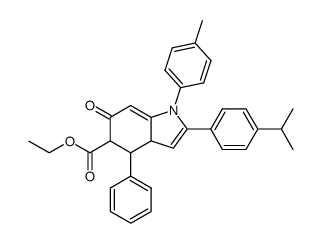 2-(4-isopropyl-phenyl)-6-oxo-4-phenyl-1-p-tolyl-3a,4,5,6-tetrahydro-indole-5-carboxylic acid ethyl ester结构式