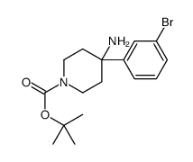 4-Amino-4-(3-bromo-phenyl)-piperidine-1-carboxylic acid tert-butyl ester Structure