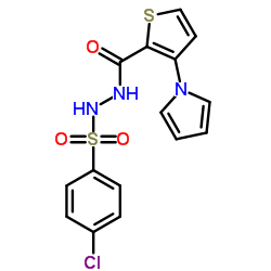 N'-[(4-Chlorophenyl)sulfonyl]-3-(1H-pyrrol-1-yl)-2-thiophenecarbohydrazide Structure