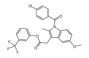 [3-(trifluoromethyl)phenyl] 2-[1-(4-chlorobenzoyl)-5-methoxy-2-methylindol-3-yl]acetate结构式