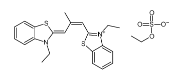 ethyl 3-ethyl-2-[3-(3-ethyl-3H-benzothiazol-2-ylidene)-2-methylprop-1-enyl]benzothiazolium sulphate结构式