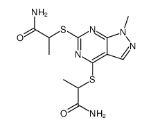 2,2'-(1-methyl-1H-pyrazolo[3,4-d]pyrimidine-4,6-diylbissulfanyl)-bis-propionamide Structure