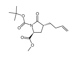 (2S,4R)-4-but-3-enyl-5-oxopyrrolidine-1,2-dicarboxylic acid 1-tert-butyl ester 2-methyl ester Structure