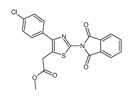 4-(p-Chlorophenyl)-2-(1,3-dioxo-1H-isoindol-2-yl)-5-thiazoleacetic acid methyl ester结构式