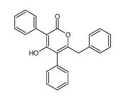 6-benzyl-4-hydroxy-3,5-diphenyl-2H-pyran-2-one Structure