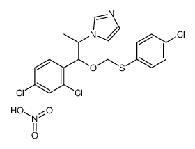 1-[1-[(4-chlorophenyl)sulfanylmethoxy]-1-(2,4-dichlorophenyl)propan-2-yl]imidazole,nitric acid Structure