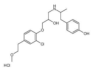 4-[2-[[3-[2-chloro-4-(2-methoxyethyl)phenoxy]-2-hydroxypropyl]amino]propyl]phenol,hydrochloride结构式