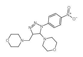 Morpholine,4-[4,5-dihydro-4-(4-morpholinylmethyl)-1-(4-nitrophenyl)-1H-1,2,3-triazol-5-yl]-(9CI) picture