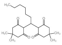 2-[1-(4,4-dimethyl-2,6-dioxo-cyclohexyl)heptyl]-5,5-dimethyl-cyclohexane-1,3-dione structure