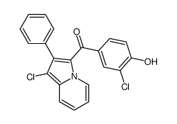 (3-chloro-4-hydroxyphenyl)-(1-chloro-2-phenylindolizin-3-yl)methanone Structure