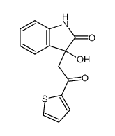 3-hydroxy-3-[2-oxo-2-(thiophen-2-yl)ethyl]-1,3-dihydro-2H-indol-2-one结构式