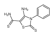 4-Amino-3-phenyl-3-thioxo-Δ4-thiazolin-5-thiocarboxamid Structure