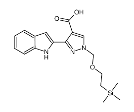3-(1H-indol-2-yl)-1-{[2-(trimethylsilyl)ethoxy]methyl}-1H-pyrazole-4-carboxylic acid Structure