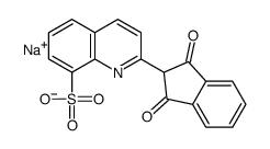 2-(2,3-二氢-1,3-二氧代-1H-茚-2-基)-8-喹啉磺酸钠盐结构式