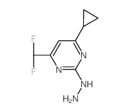 (4-CYCLOPROPYL-6-DIFLUOROMETHYL-PYRIMIDIN-2-YL)-HYDRAZINE结构式