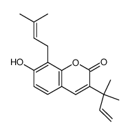 3-(1,1-Dimethylallyl)-8-(3,3-dimethylallyl)-7-hydroxycoumarin Structure