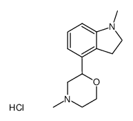 1-Methyl-4-(4-methyl-morpholin-2-yl)-2,3-dihydro-1H-indole; hydrochloride结构式