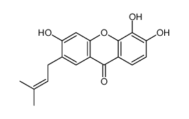 3,5,6-trihydroxy-2-(3-methylbut-2-enyl)xanthen-9-one结构式