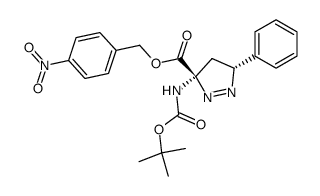 4-nitrobenzyl (3R,5R)-3-((tert-butoxycarbonyl)amino)-5-phenyl-4,5-dihydro-3H-pyrazole-3-carboxylate结构式