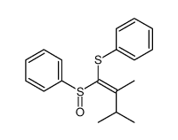 [1-(benzenesulfinyl)-2,3-dimethylbut-1-enyl]sulfanylbenzene Structure