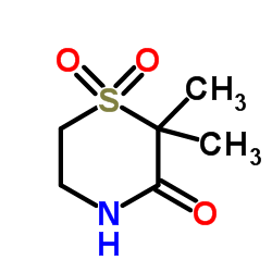 2,2-Dimethyl-3-thiomorpholinone 1,1-dioxide结构式