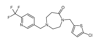 4-[(5-chlorothiophen-2-yl)methyl]-1-[[6-(trifluoromethyl)pyridin-3-yl]methyl]-1,4-diazepan-5-one Structure