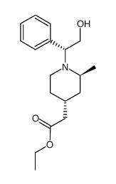 ethyl (2S,4R)-1-[(1R)-2-hydroxy-1-phenylethyl]-2-methylpiperidine-4-acetate结构式