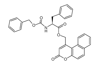 N-(benzyloxycarbonyl) phenylalanine (3-oxo-3H-benzo[f]benzopyran-1-yl) methyl ester结构式