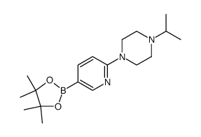 Piperazine, 1-(1-methylethyl)-4-[5-(4,4,5,5-tetramethyl-1,3,2-dioxaborolan-2-yl)-2-pyridinyl]结构式