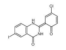 2-(3-chloro-6-oxocyclohexa-2,4-dien-1-ylidene)-6-iodo-1H-quinazolin-4-one结构式