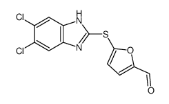 5-[(5,6-dichloro-1H-benzimidazol-2-yl)sulfanyl]furan-2-carbaldehyde结构式