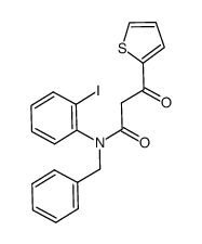 N-benzyl-N-(2-iodo-phenyl)-3-oxo-3-thiophen-2-yl-propionamide Structure