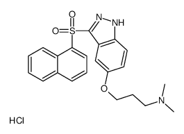 N,N-dimethyl-3-[(3-naphthalen-1-ylsulfonyl-2H-indazol-5-yl)oxy]propan-1-amine,hydrochloride结构式