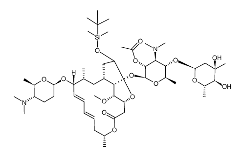 4,17-Dioxabicyclo[12.3.2]nonadecane-18-O-tert-butyldimethylsilyl Spiramycin I 2A-Acetate结构式