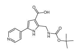 2-(tert-butoxycarbonylaminomethyl)-5-(pyridin-4-yl)-1H-pyrrole-3-carboxylic acid Structure