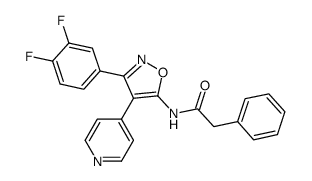 3-(3,4-difluorophenyl)-5-(phenylacetylamino)-4-(4-pyridyl)isoxazole结构式